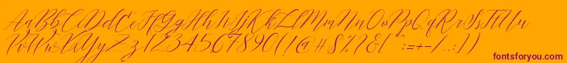 Cantona Slant Font – Purple Fonts on Orange Background