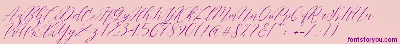 Cantona Slant Font – Purple Fonts on Pink Background