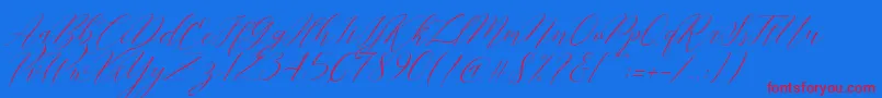 Cantona Slant Font – Red Fonts on Blue Background