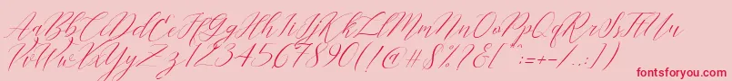 Cantona Slant Font – Red Fonts on Pink Background