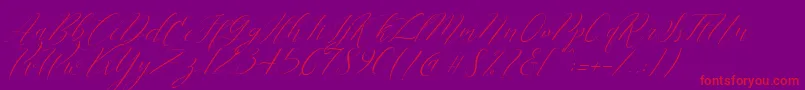 Cantona Slant Font – Red Fonts on Purple Background