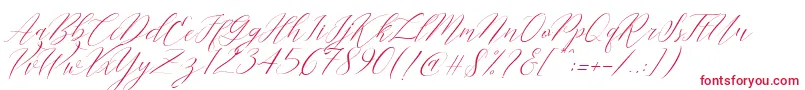 Cantona Slant Font – Red Fonts on White Background