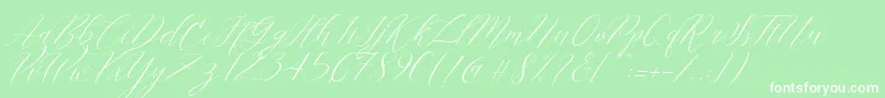 Cantona Slant Font – White Fonts on Green Background
