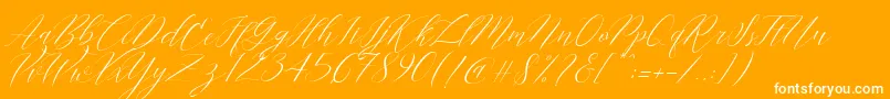 Cantona Slant Font – White Fonts on Orange Background