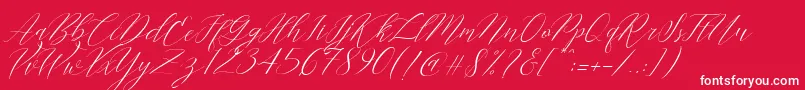 Cantona Slant Font – White Fonts on Red Background