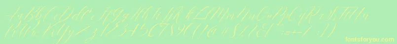Cantona Slant Font – Yellow Fonts on Green Background