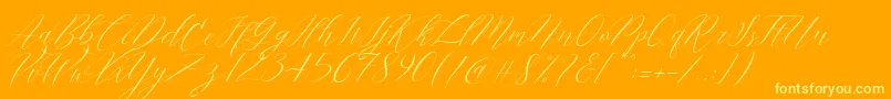 Cantona Slant Font – Yellow Fonts on Orange Background