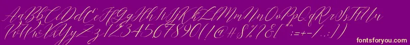 Cantona Slant Font – Yellow Fonts on Purple Background