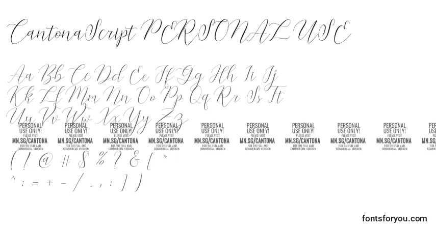 CantonaScript PERSONAL USE Font – alphabet, numbers, special characters