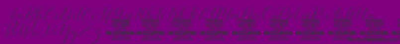 Шрифт CantonaScript PERSONAL USE – чёрные шрифты на фиолетовом фоне