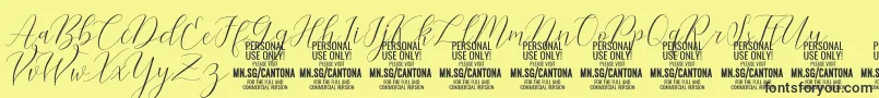 fuente CantonaScript PERSONAL USE – Fuentes Negras Sobre Fondo Amarillo