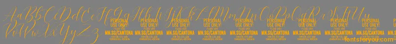 Fonte CantonaScript PERSONAL USE – fontes laranjas em um fundo cinza