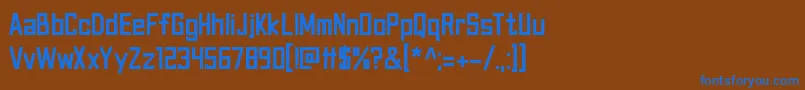 フォントCanvas Bags df – 茶色の背景に青い文字