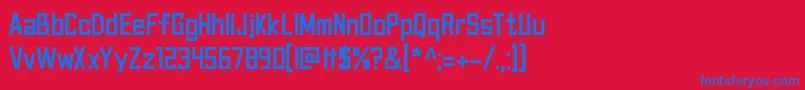 Canvas Bags df-Schriftart – Blaue Schriften auf rotem Hintergrund