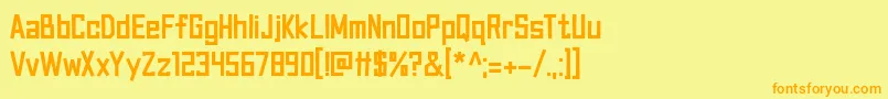 フォントCanvas Bags df – オレンジの文字が黄色の背景にあります。
