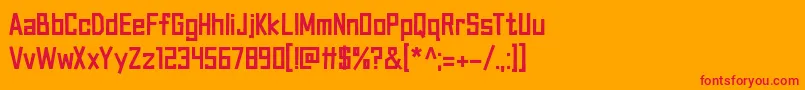 フォントCanvas Bags df – オレンジの背景に赤い文字
