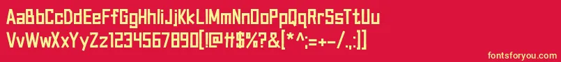 Canvas Bags df-fontti – keltaiset fontit punaisella taustalla