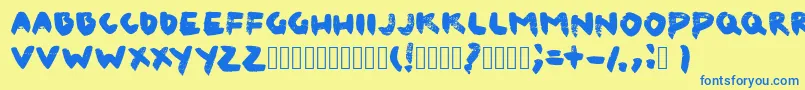 CanvaslmBlack Font – Blue Fonts on Yellow Background