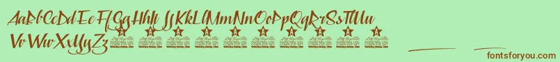 Capable of Loving Personal Use Font – Brown Fonts on Green Background