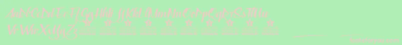 Capable of Loving Personal Use Font – Pink Fonts on Green Background