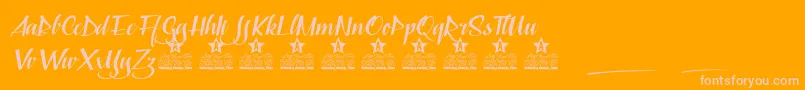 Capable of Loving Personal Use Font – Pink Fonts on Orange Background