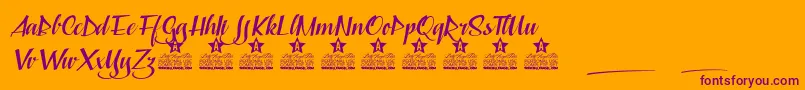 Capable of Loving Personal Use Font – Purple Fonts on Orange Background