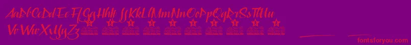 Шрифт Capable of Loving Personal Use – красные шрифты на фиолетовом фоне