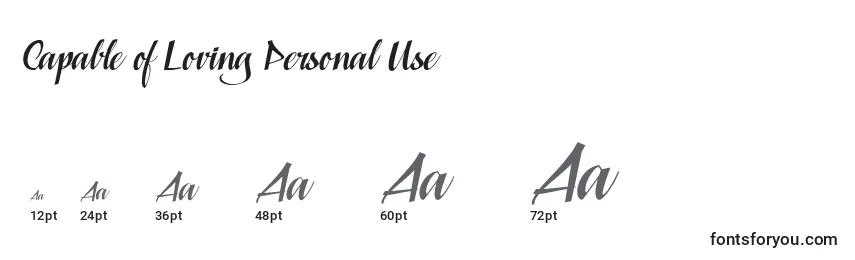 Capable of Loving Personal Use Font Sizes