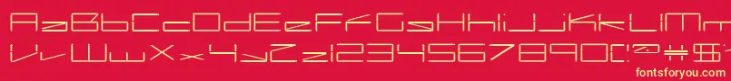 capacitor Font – Yellow Fonts on Red Background