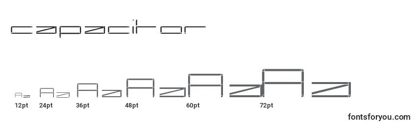 Размеры шрифта Capacitor (122728)