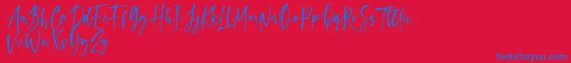 capappa Font – Blue Fonts on Red Background