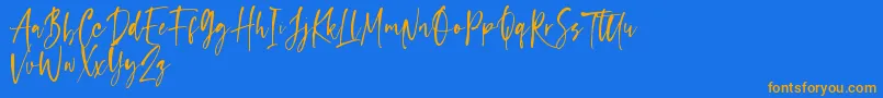 capappa Font – Orange Fonts on Blue Background