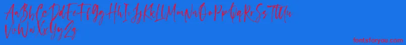 capappa Font – Red Fonts on Blue Background