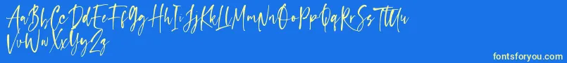 capappa Font – Yellow Fonts on Blue Background
