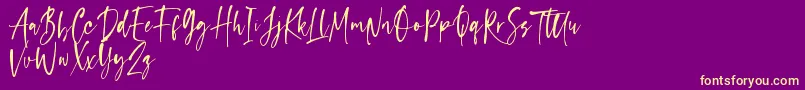 capappa Font – Yellow Fonts on Purple Background