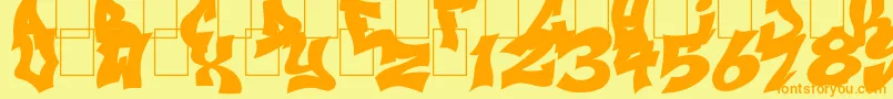 NextUpsBlack Font – Orange Fonts on Yellow Background