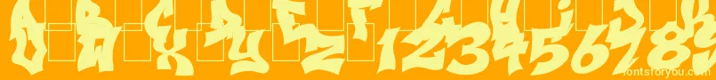 Шрифт NextUpsBlack – жёлтые шрифты на оранжевом фоне