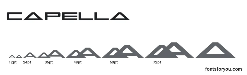 Размеры шрифта Capella (122730)