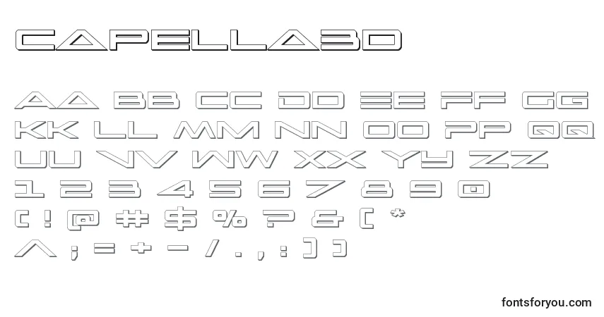 Capella3d (122731) Font – alphabet, numbers, special characters