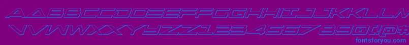 capella3dcondital Font – Blue Fonts on Purple Background