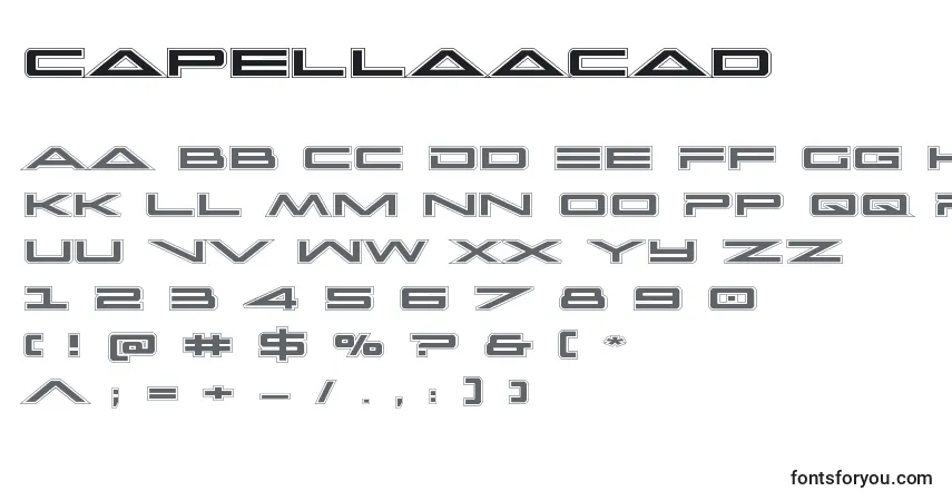 Capellaacad (122735)フォント–アルファベット、数字、特殊文字
