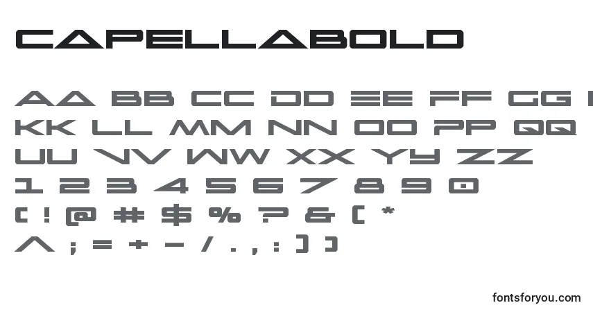Шрифт Capellabold (122737) – алфавит, цифры, специальные символы