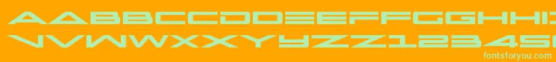 capellaboldexpand-Schriftart – Grüne Schriften auf orangefarbenem Hintergrund