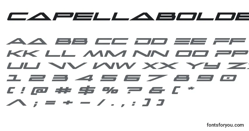 A fonte Capellaboldexpandital (122739) – alfabeto, números, caracteres especiais
