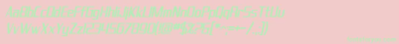 SfTheraminGothicCondensedOblique Font – Green Fonts on Pink Background