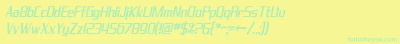 SfTheraminGothicCondensedOblique Font – Green Fonts on Yellow Background