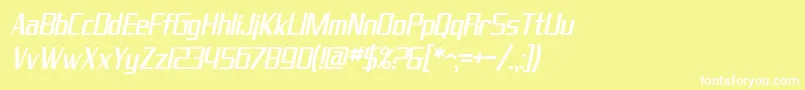 フォントSfTheraminGothicCondensedOblique – 黄色い背景に白い文字
