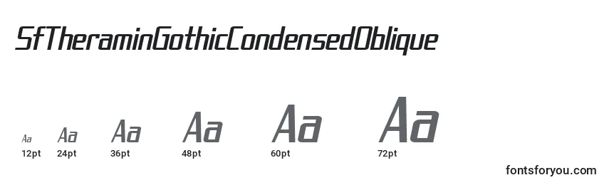 SfTheraminGothicCondensedOblique Font Sizes