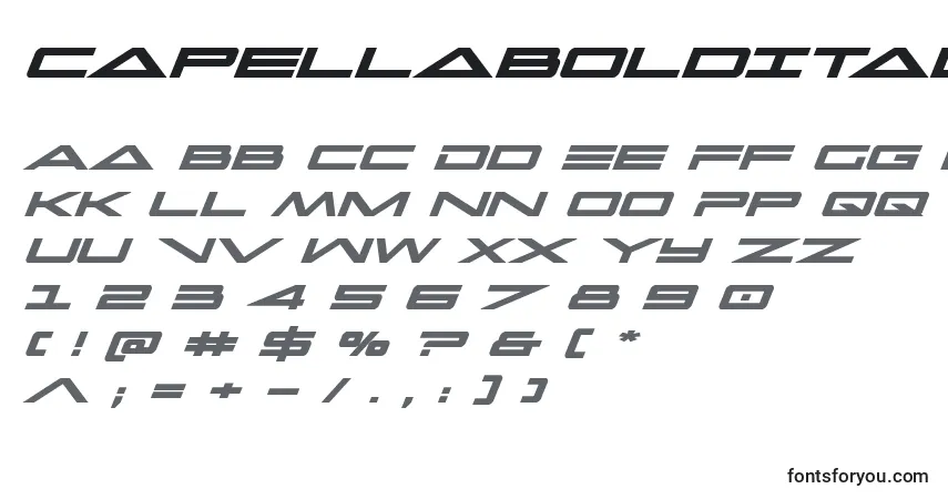A fonte Capellaboldital (122740) – alfabeto, números, caracteres especiais