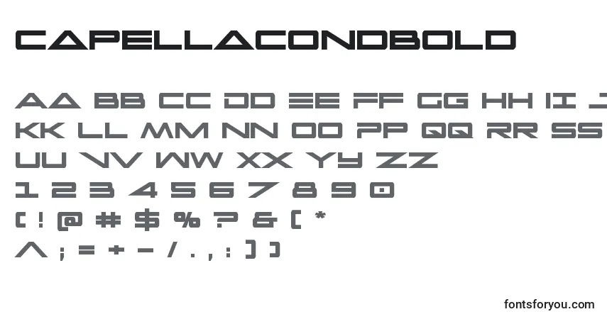 Schriftart Capellacondbold (122742) – Alphabet, Zahlen, spezielle Symbole